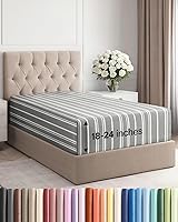 Vista 76 de Sábana bajera extra profunda tamaño Queen – Sábana bajera individual de lujo para hotel solamente – Se adapta fácilmente a colchones de 18 a 24