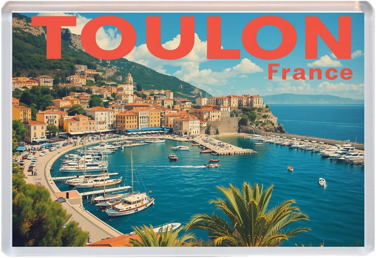 Baked Bean Store Multicolor Toulon - France - Jumbo Artistic Fridge Magnet 96 X 67Mm Bbsfhm1955