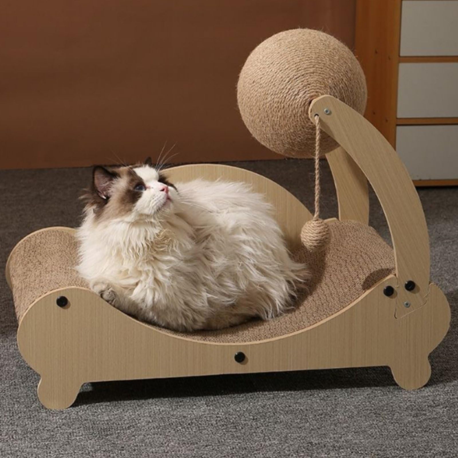 Harilla Griffoir pour Chat en Carton Résistant, Grattoir Multifonctionnel en Carton Ondulé Amélioré Recommandé pour Les Chats De Moins De 7,5 Kg