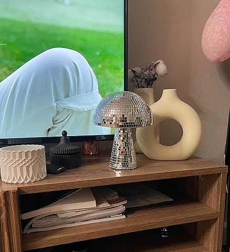 Miniatura 4 de Bola de discoteca creativa de hongo para fiesta, decoración de mesa, espejo retro hecho a mano, bola de discoteca en forma de hongo, decoración de