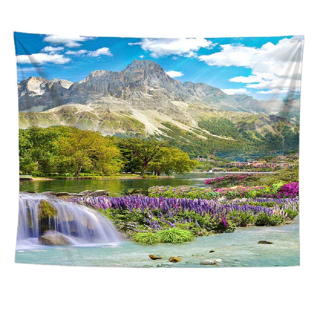 Arazzo Foresta Montana 150x150 Cm - Decorazione Per Pareti Interni Ed Esterni - Foto 6