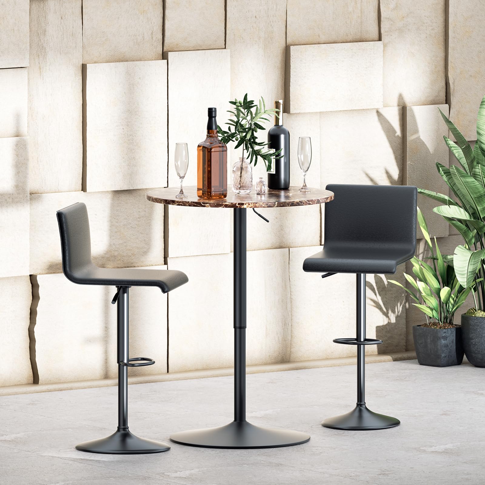 パブテーブル Amazon｜MoNiBloom ラウンドカクテルバーテーブル メタルベース付き