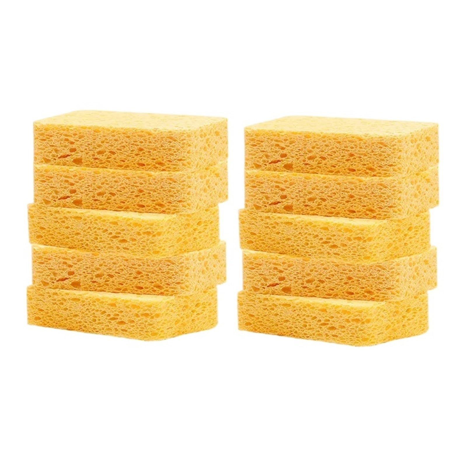 Gomme éponge en pâte de Bois for Laver la Vaisselle, Tampon à récurer Polyvalent Double Face, Choses utiles for Cuisine(10pcs)