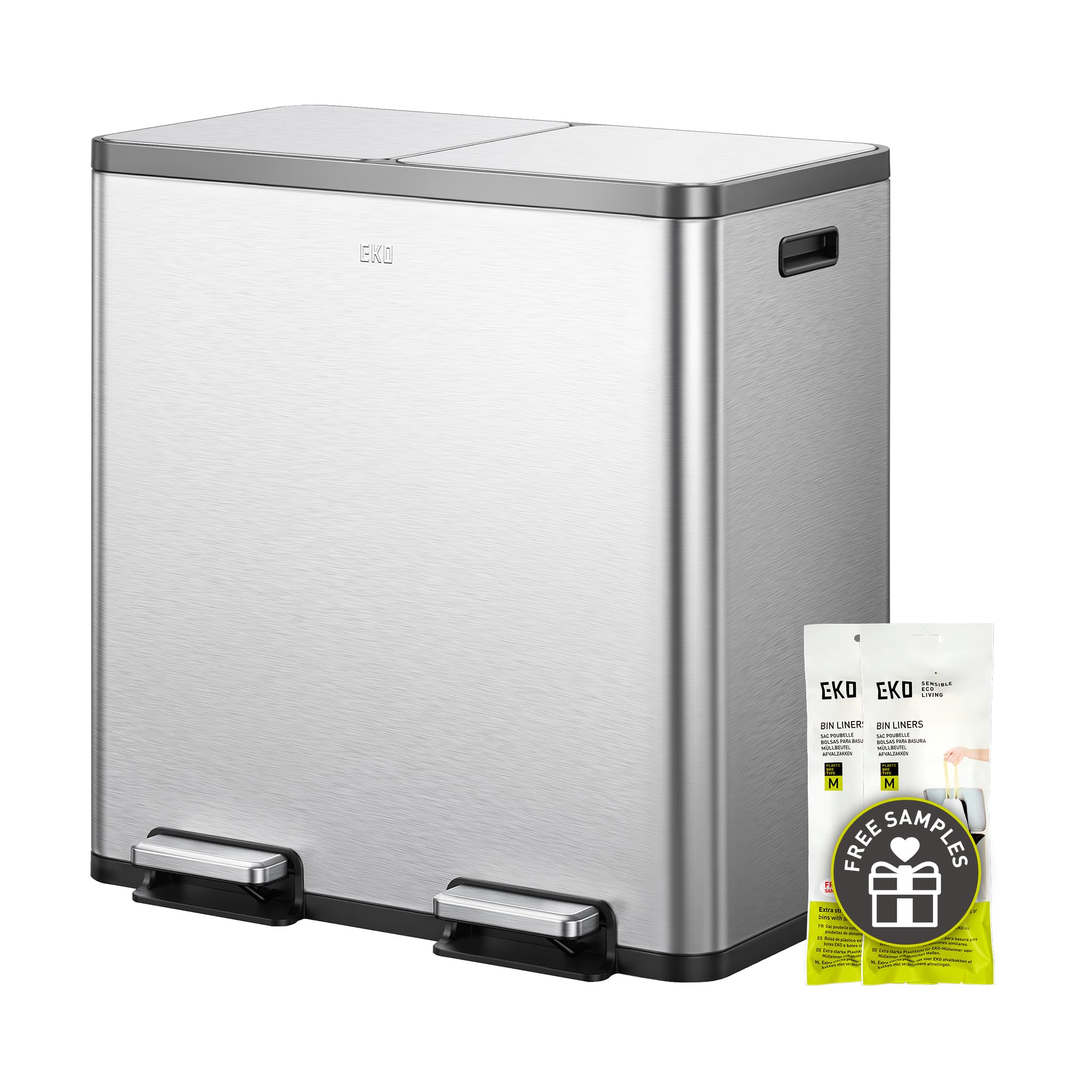 EKO EcoCasa Plus 2 x 10.6 Gal Dual Recycling Trash Can