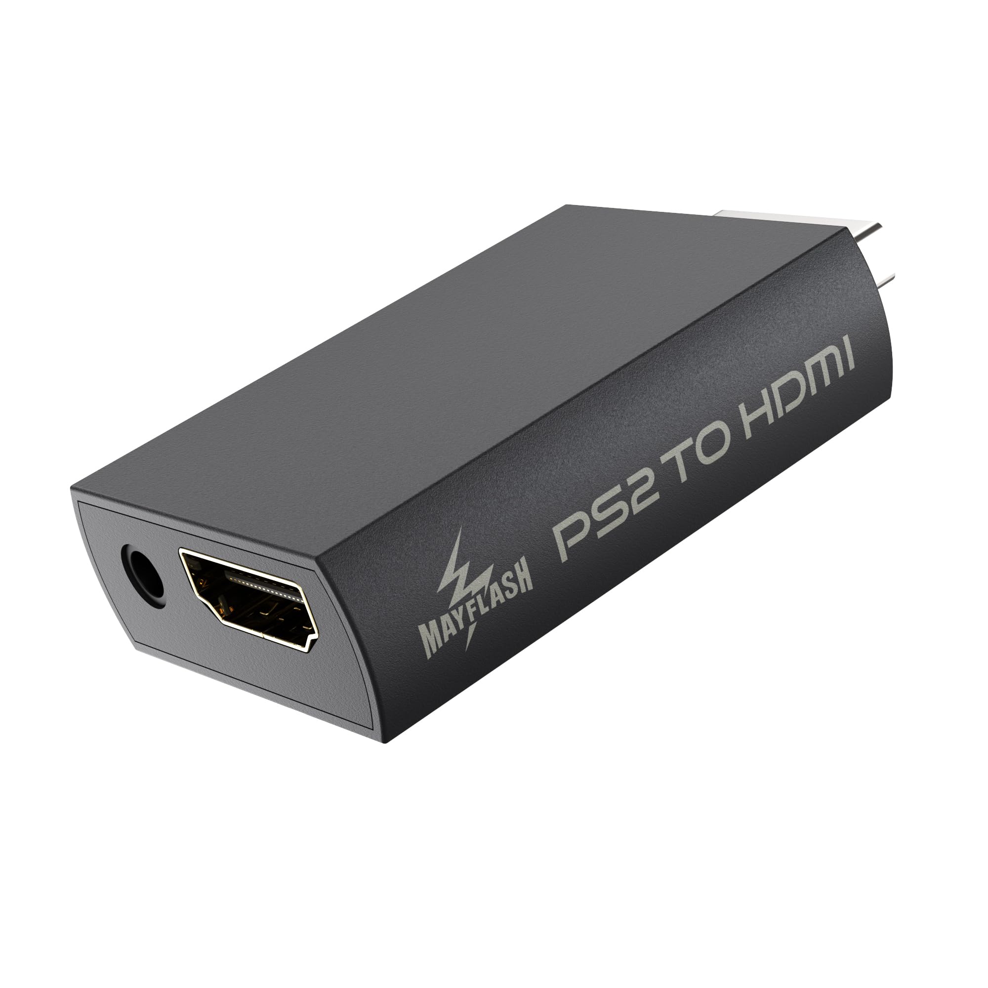 May Flash Adattatore convertitore da PS2 a HDMI, convertitore video con uscita audio da 3,5 mm per HDTV e monitor HDMI, compatibile con tutte le modalità di visualizzazione PS2