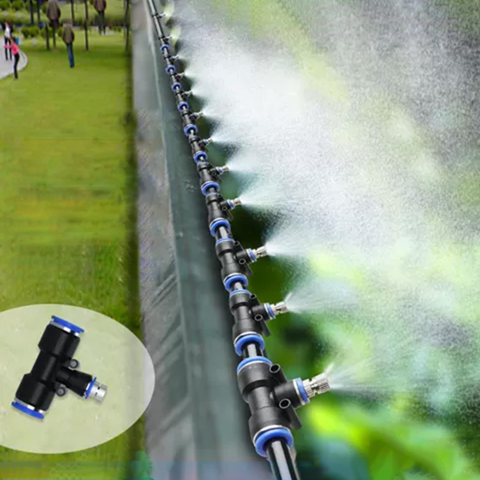 Kit de riego de jardín Kit de riego por nebulización para granjas de ganado vacuno, pollos y cerdos, Sistema de enfriamiento al aire libre para el recinto del sitio de construcción, equipo de riego de