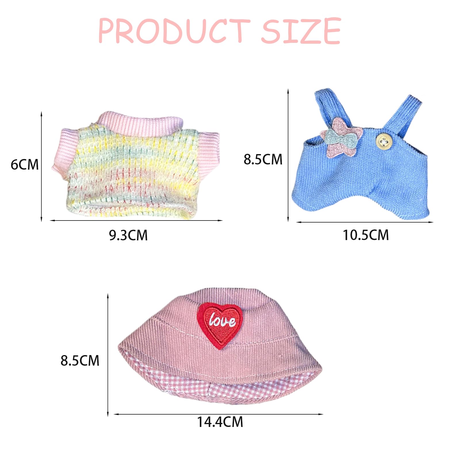 Set 3 Vestiti In Maglia Per Bambole 17 Cm - Completo Con Cappelli, Maglioni E Borse - Accessori Fatti A Mano