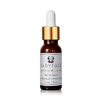 BABYFACE Clear Skin Potent & Fast Working SkinFix Serum 2.5% Retinol + 20% Vitamin C + Niacinamide, Salicylic Acid, for Teen and Adult Acne, 0.6 oz.