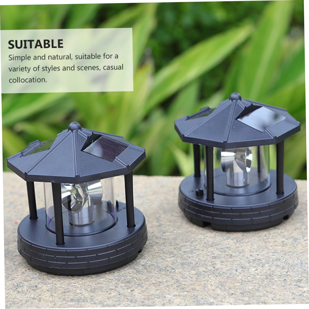 SUPVOX Solar Lighthouse Light Led Rotating Yard Lights Solar Lighthouse Waterproof