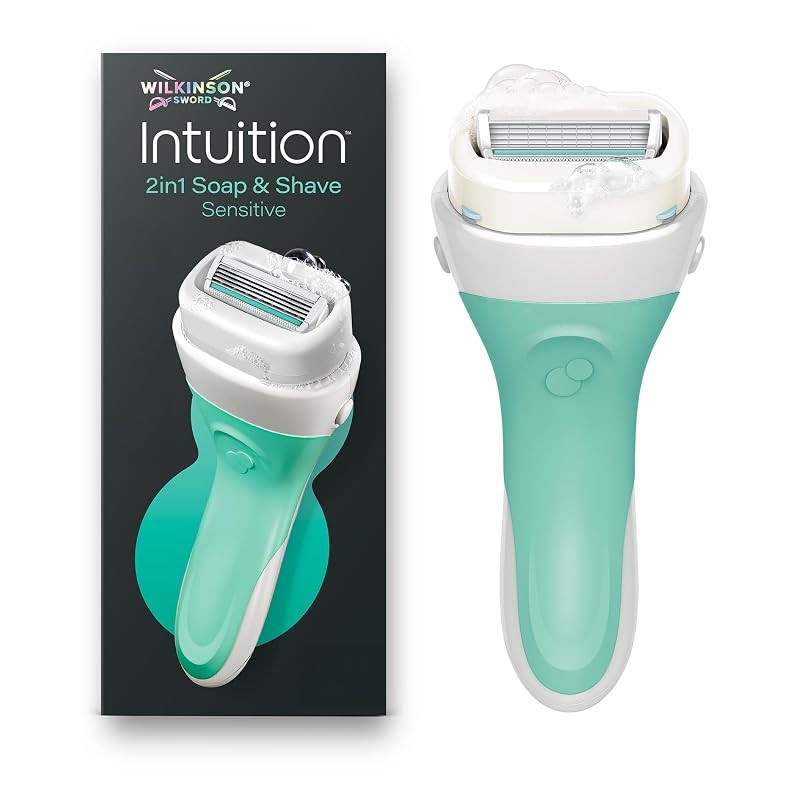 Barbeador Wilkinson Sword Intuition Soap & Shave Sensitive com sabonete, 1 lâmina de reposição