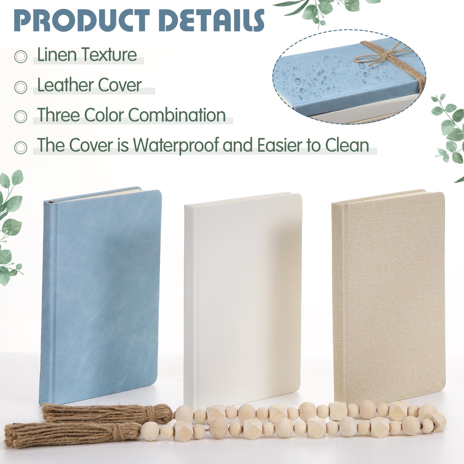 Feifeiya Set di 3 libri decorativi finti per la decorazione della casa, grigio blu
