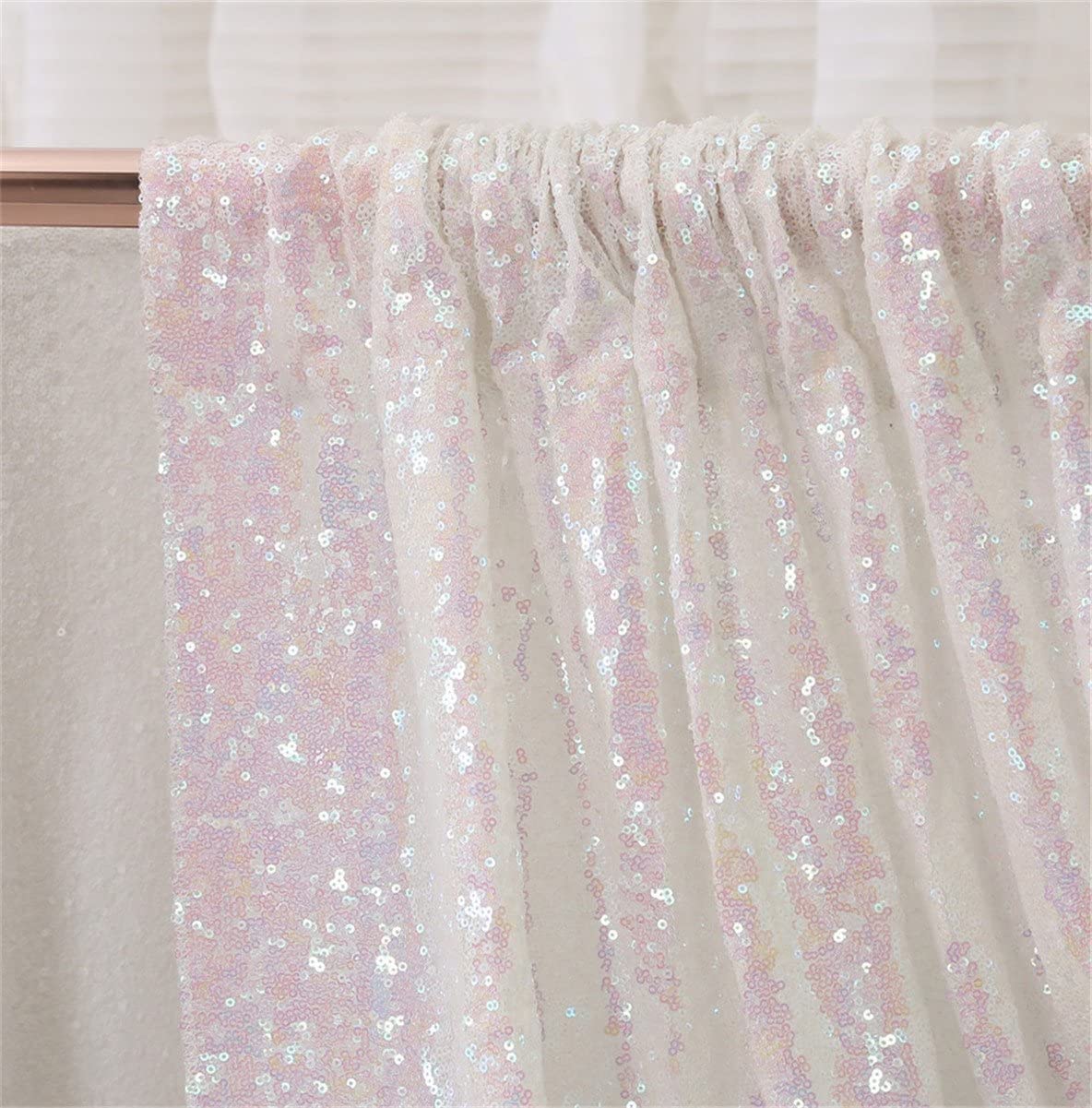 Sequin Backdrop 183x243cm Iridescent Shinny Sequin Photography Backdrop Party Prom Wedding Youtobe Banquet Photo Background (6x8 feet) — view 7