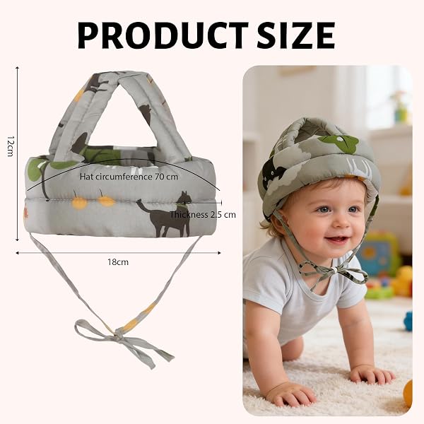 JYXNU 1 pcs Caschetto Neonato Anticaduta, Regolabile Sicurezza Casco, Casco Neonato Primi Passi, Proteggi Testa Bambini Primi Passi, Protezione Testa Bambino Primi Passi Per Neonati, Per Gattonare - 5