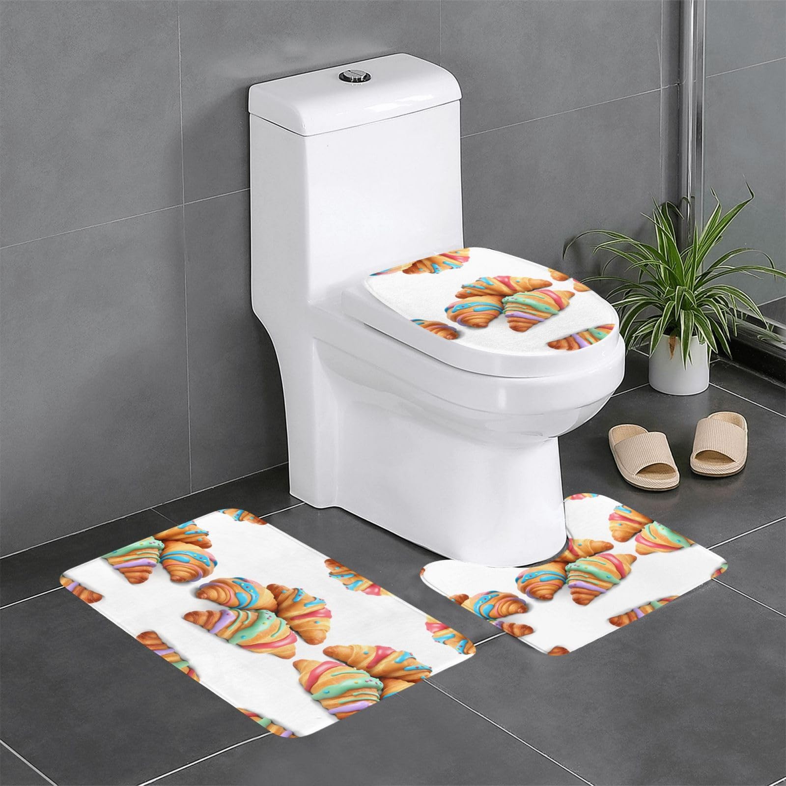 Tapis de salle de bain antidérapants WHJDPP 61 x 40,6 cm rectangulaire pour WC et douche