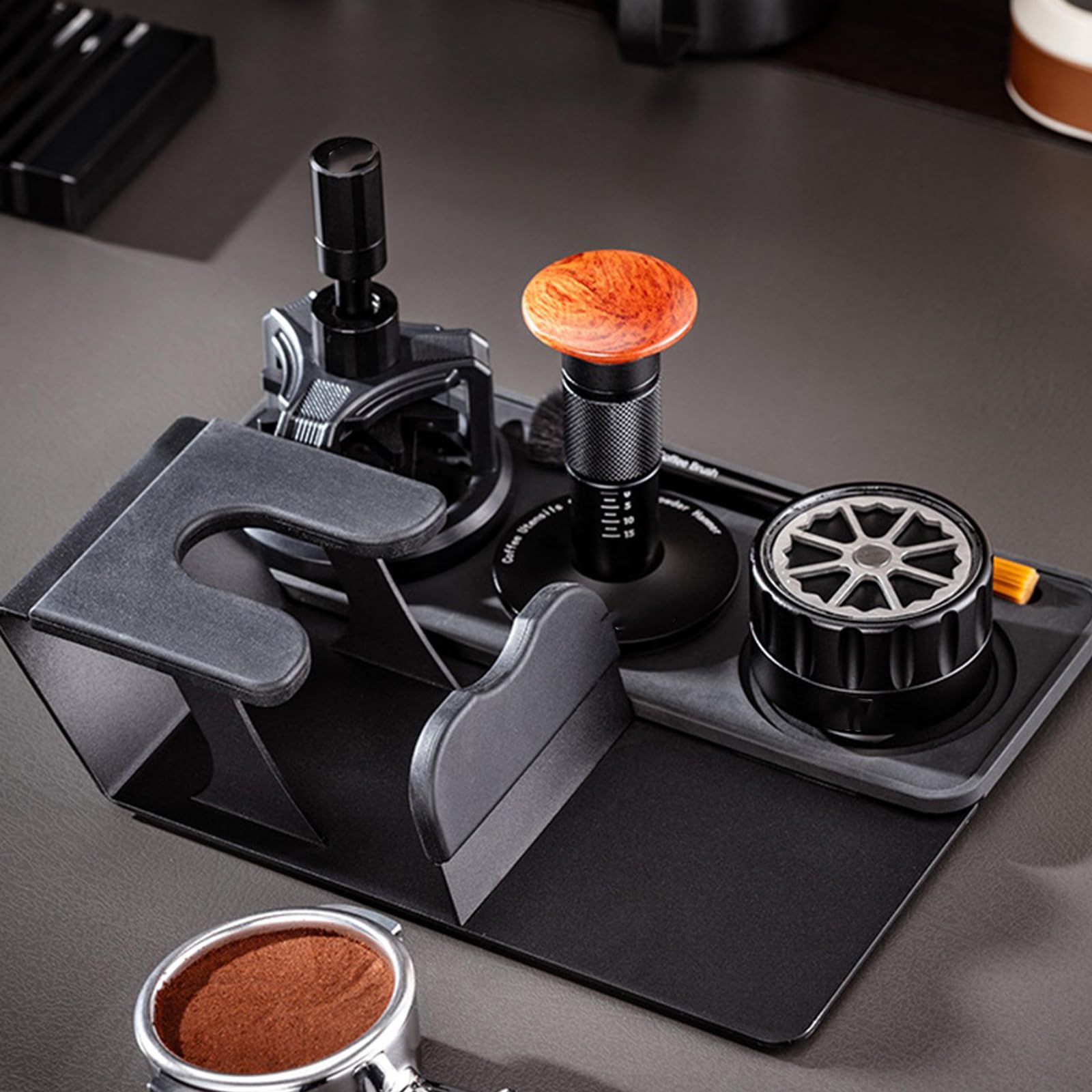 Soporte para cafetera, estructura de silicona con base antideslizante, fácil de usar, adecuado para el hogar y la oficina para un uso seguro y eficiente, triturador de café ergonómico