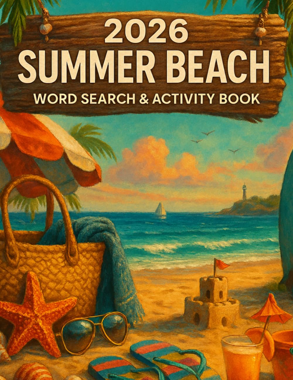 2026 Summer Beach Word Search & Activity Book: 72+ Puzzles • Mixed Difficulty • Large Print • Answers Included (Kemsden Press Word Search Puzzle Books for Adults)