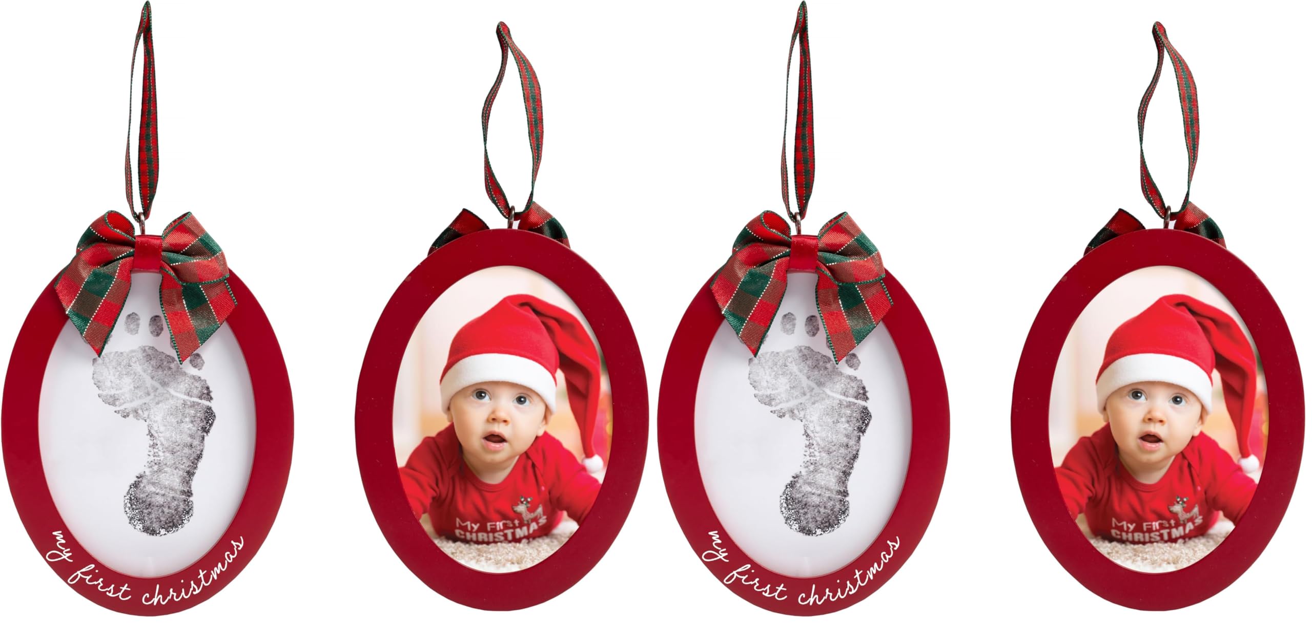Tampon encreur propre et photo pour Noël : ornement Pearhead souvenir de naissance sans tache