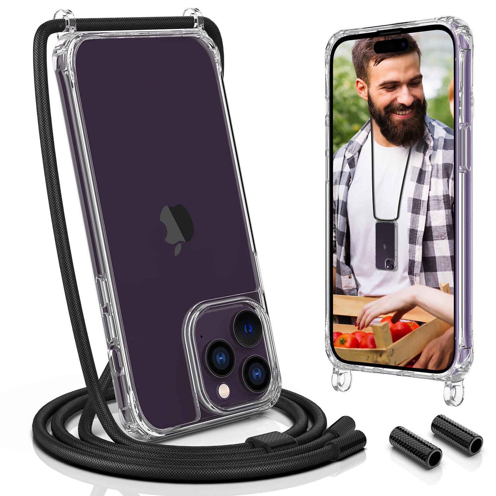 Coque Avec Cordon Pour Honor 400 - Étui Silicone Transparent - Porté Au Cou Ou En Bandoulière - Protection Complète