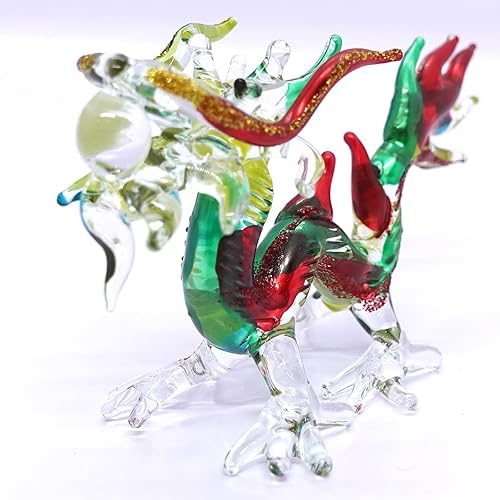 Miniatura 29 de Figuras artísticas de cristal soplado a mano en miniatura de dragón, animales de fantasía, regalo coleccionable, decoración del hogar, 3 pulgadas