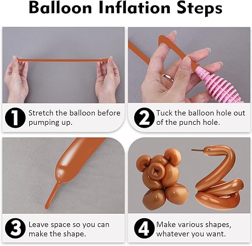 Vista 32 de 100 globos mágicos largos de látex trenzado de 260 Q para forma de animal, cumpleaños, payasos (blanco)