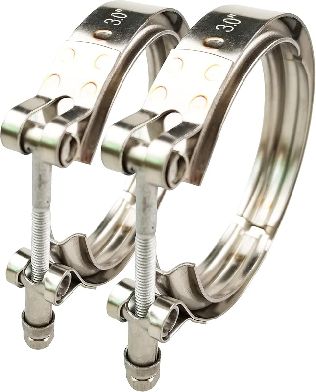 Abraçadeira V-band de 7,62 cm GaeaAuto em aço inoxidável 304 para turbo e downpipe – Pacote com 2