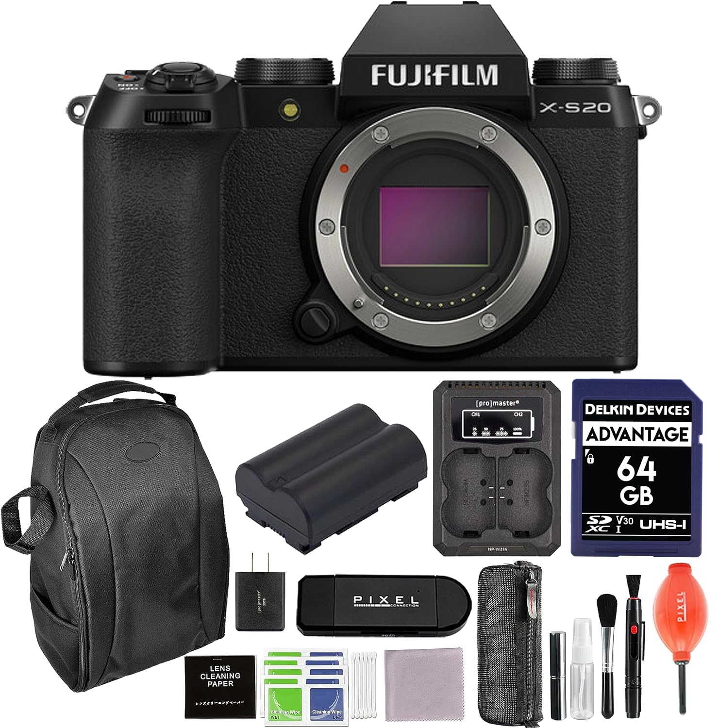 Amazon.com : Fujifilm X-S20 Mirrorless Camera Body Bundle