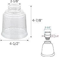 Vista 2 de Aspen Creative 23158-4 Transitional Clear & Seeded Ceiling Fan Replacement Glass Shade, 2-1/8" Fitter, 4-1/2" Diameter x 4-7/8" Height, 4 Pack Claro