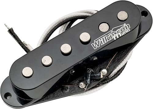 Wilkinson Vintage Tone Alnico 5 Pastillas escalonadas de cuello de bobina simple para guitarra eléctrica estilo Strat, color negro