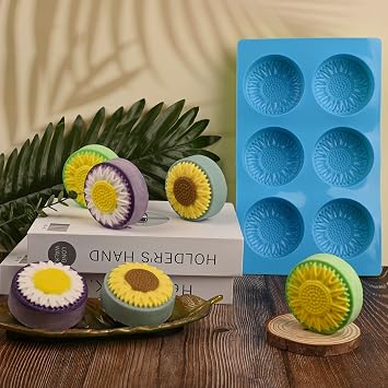 Actvty Sunflower Soap Molds 2 Pack Round Flower Silicone Molds