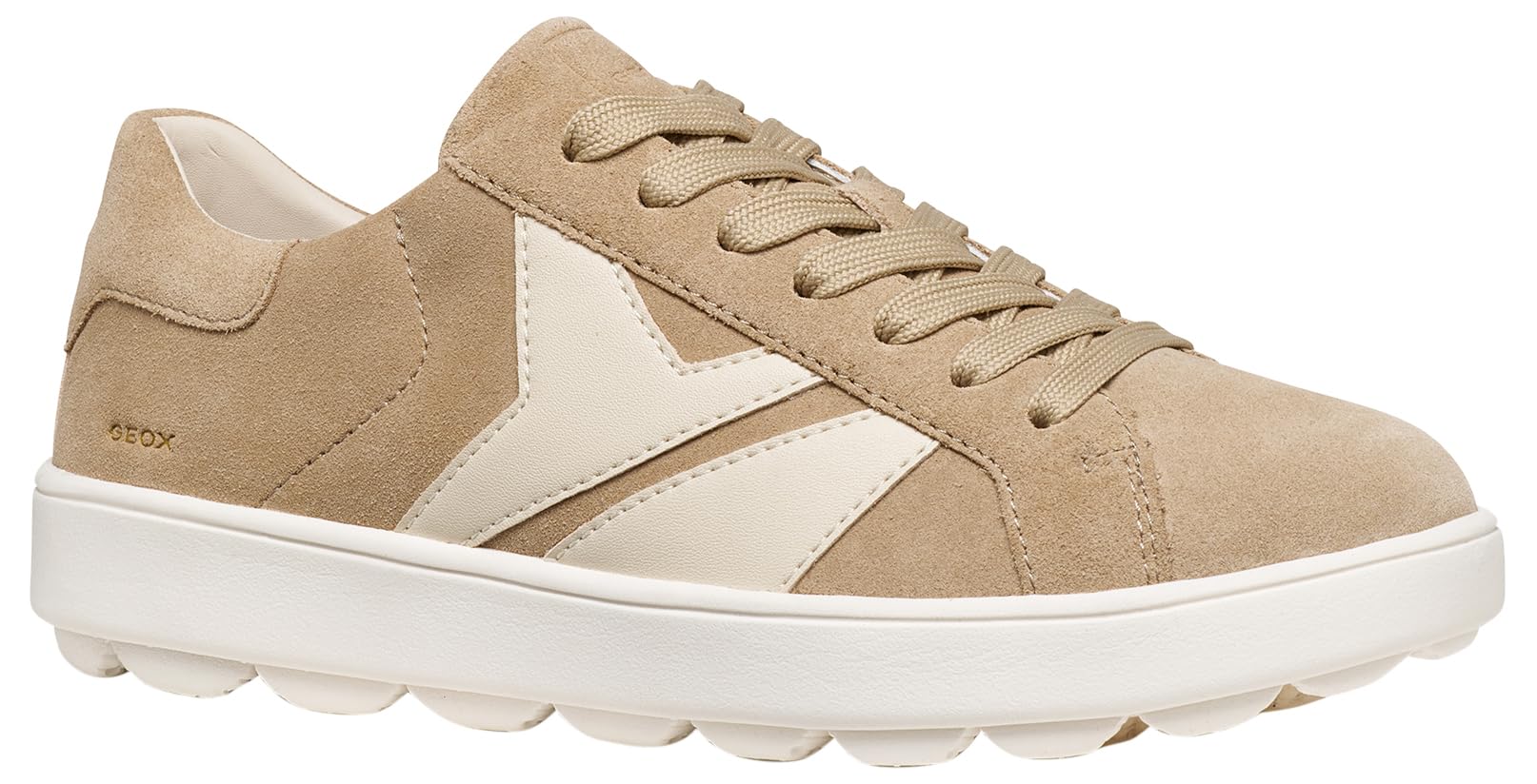 Geox Women D Spherica Ecub-1 B Sneaker, Cream Papyrus, 7.5 UK