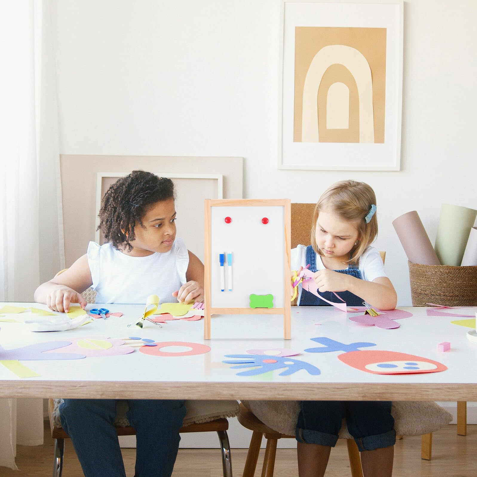 Beaupretty Lavagna Multifunzione Doppia Faccia in Legno 25X40 CM Lavagna Cancellabile a Secco Portatile per Bacheca degli Studenti per Casa e Scuola Strumento Educativo Colore Casuale