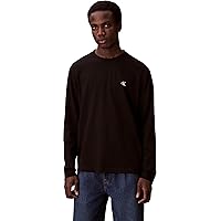 Calvin Klein LS Easy Monogram Tee LV04RD247G Tee da Uomo, Nero (Nero)