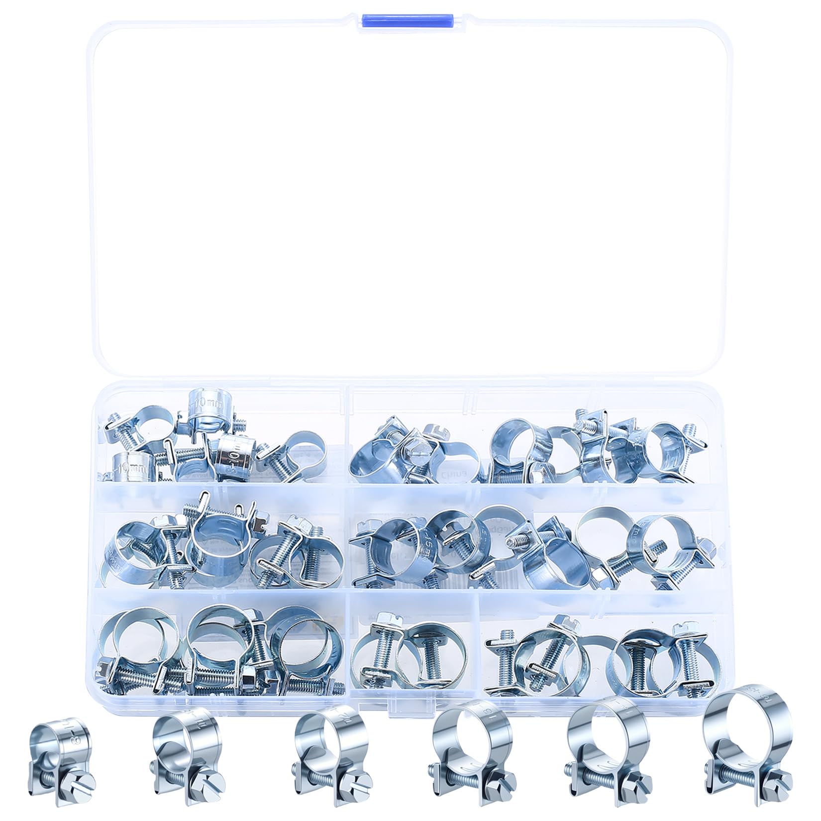 36 Pcs 8‑18mm Adjustable Automotive Fuel Hose Clamps