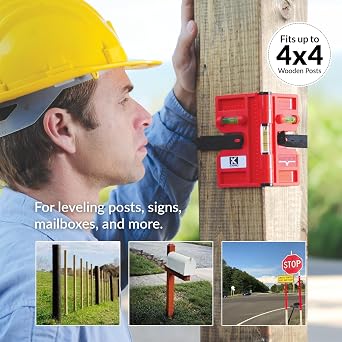 Kapro - 340 Postrite Post Level - Adjustable Folding Post Level - For Use on Posts and Pipes - Includes Strap and 3 Vials - Magnetic