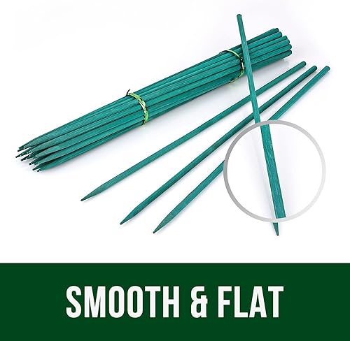 Miniatura 4 de Garsum Palos de bambú verdes para plantas de jardín, soporte floral de madera, letrero de madera, palos de jardín de 15 pulgadas, paquete de 25