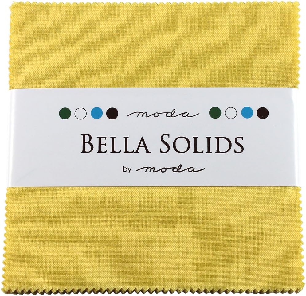 Bella Solids 30's Yellow Charm Pack 42 Squares 5 Moda Fabrics 9900PP 23S