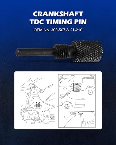 Miniatura 7 de OMT - Juego de herramientas de alineación del árbol de levas de 3 piezas compatible con Ford 2.0L 2.3L 2.5L, kit de herramientas de correa de