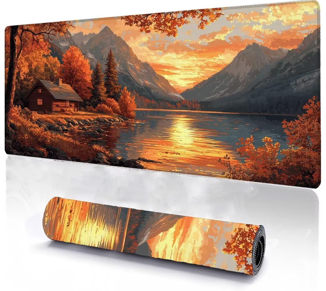 Podkładka pod mysz, duża, gamingowa podkładka pod mysz, XXL, 900 x 500 x 3 mm, podkładka na biurko, antypoślizgowa, gumowa podstawa, wodoodporna i trwała, podkładka pod klawiaturę, do gier, biura