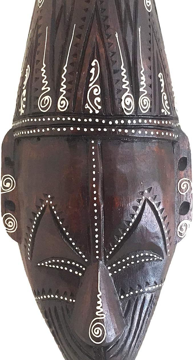 OMA African Wall Mask Hanging Wooden Hand Crafted Wise Man Peace Protection African Home Decor Large Size Heavy Wood