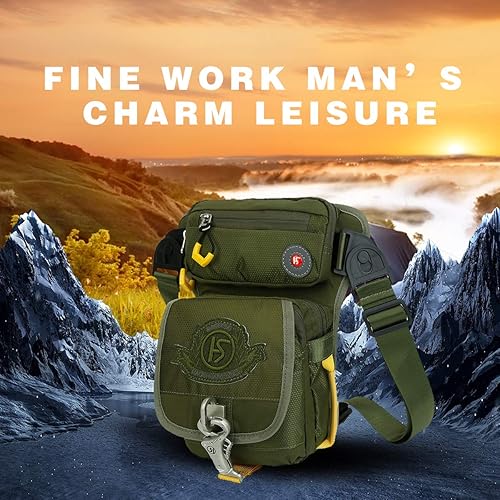 Miniatura 7 de Eshow Drop Leg Bag Multi-Functional Motorcycle Leg Bags Nylon Leg Strap Bag for Mountaineering Outdoor Travelling Convenient Leg Bag Waist Fanny Pack