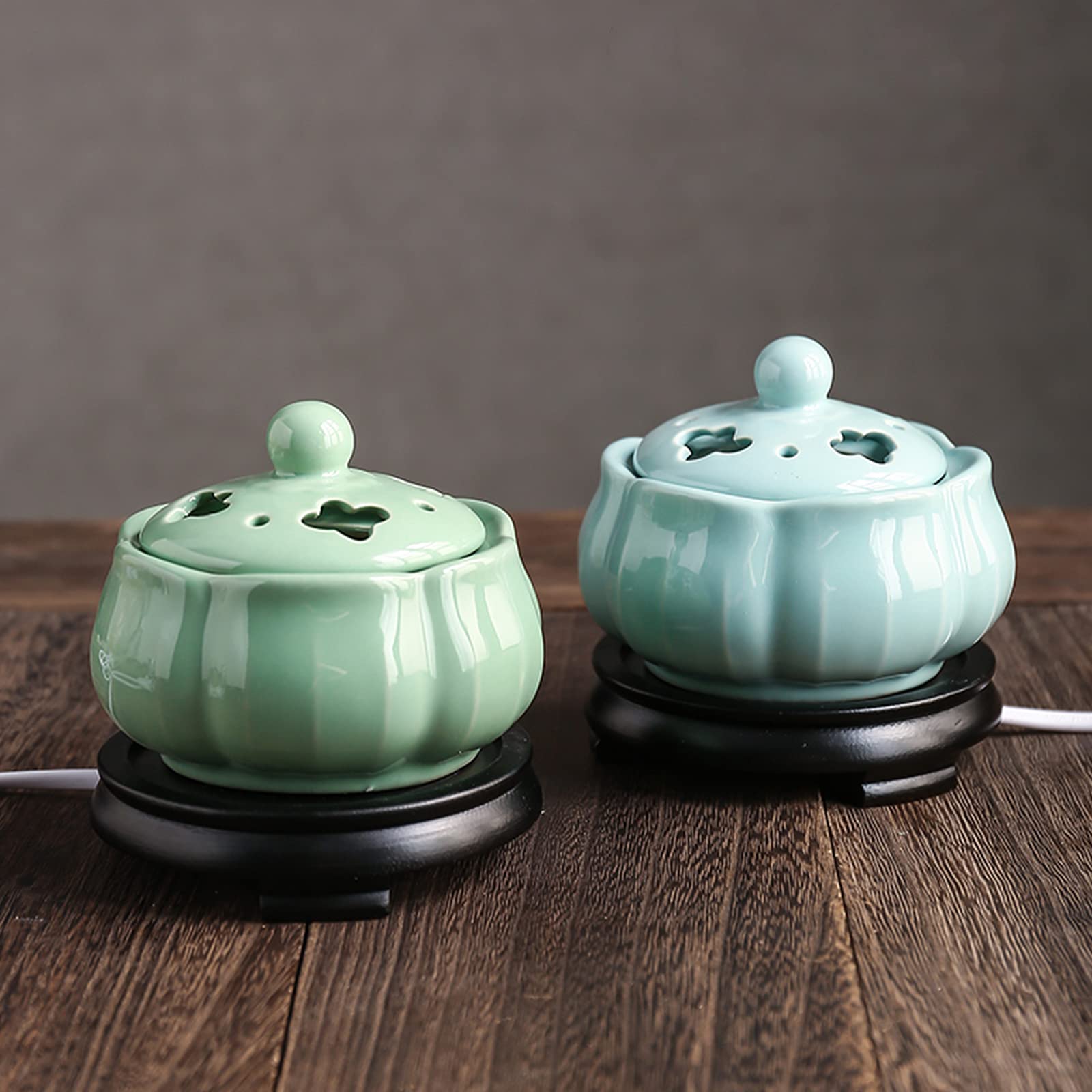 MIQXUAN Diffusore di Oli Essenziali,Forno per aromaterapia in Ceramica con Temperatura Regolabile,Resina di incenso di Legno di agar Home Office Camera da Letto Aromaterapia Regalo e Decorazione