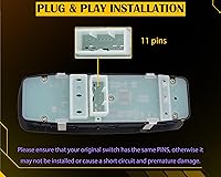 Vista 3 de Interruptor principal de ventana eléctrica. 11 pines de metal. Compatible con Jeep Grand Cherokee 2011, 2012, 2013, 2014. Dodge Durango.