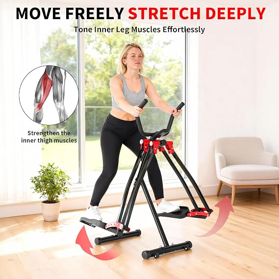 Air Walker Exercise Machine, HOWHAI Space Walker Elliptical Training for Home Gym, 30 inch Stride Low-Impact Compact Glider Steppers for Men and Women Full-Body Cardio & Leg Stretch