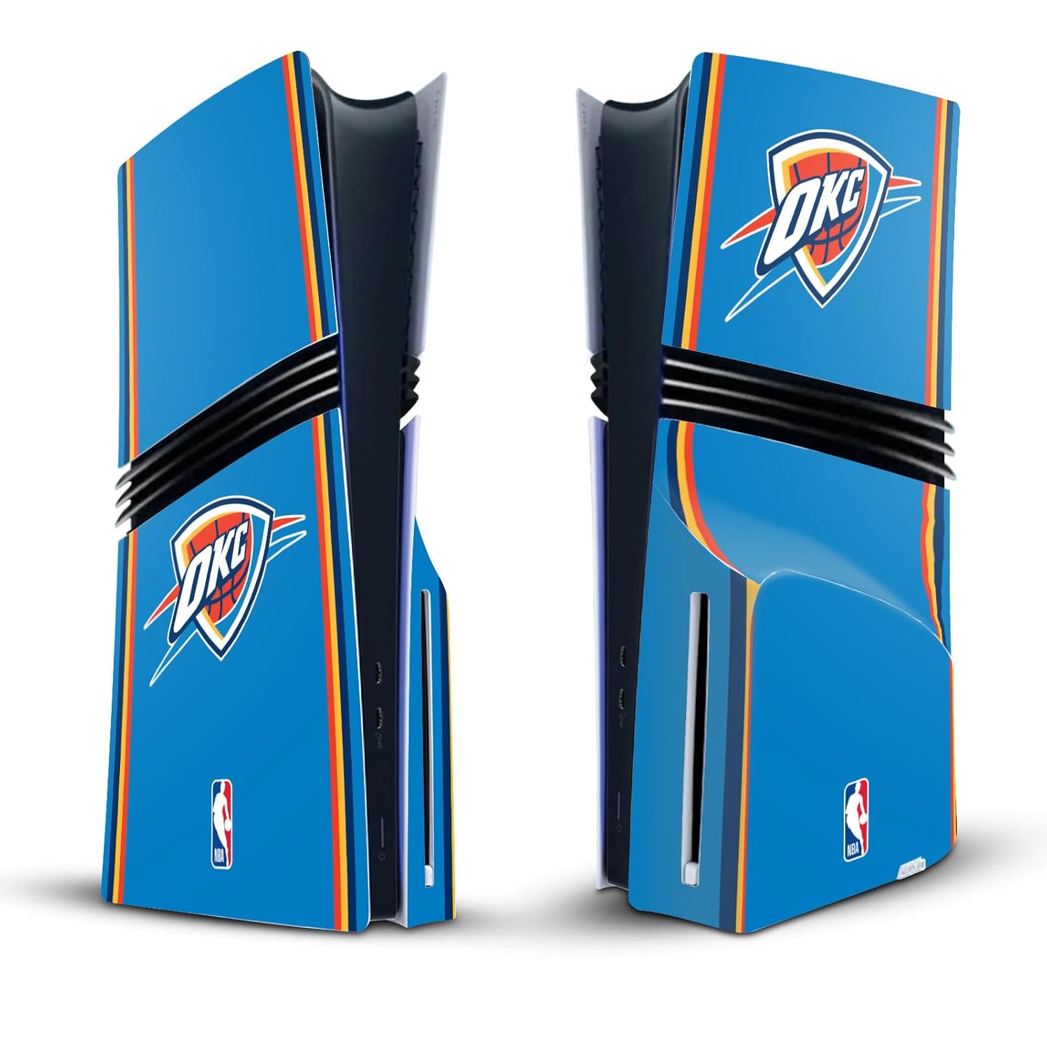 Head Case Designs Officially Licensed NBA Blue Design Oklahoma City Thunder Logo Vinyl Sticker Gaming Skin Decal Cover Compatible With Sony PlayStation 5 PS5 Pro Disc Edition Console
