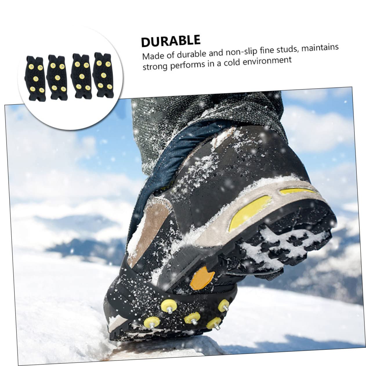 Veemoon Crampons à Neige Tpe 2 Paires pour Chaussures Garçon et Filles et Femmes Adhérence Glace et Neige
