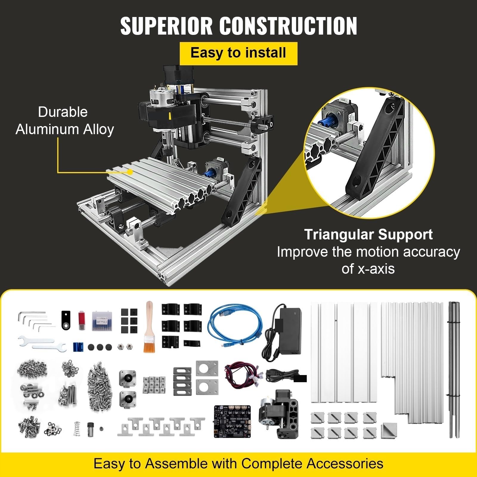 Fresatrice per legno 3 Assi CNC 1610 Router Engraver Kit GRBL Controllo Incisione Fresa Macchina for FAI DA TE Lavorazione Del Legno PCB PVC Woods