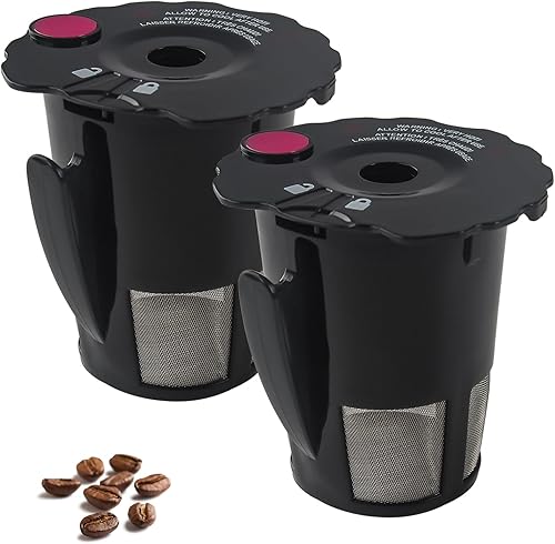 Universal Fit 2 paquetes de 2 piezas de filtro de café reutilizables 119367 compatibles con Keurig K-cup serie 2.0, para modelos K200 K250 K300 K350