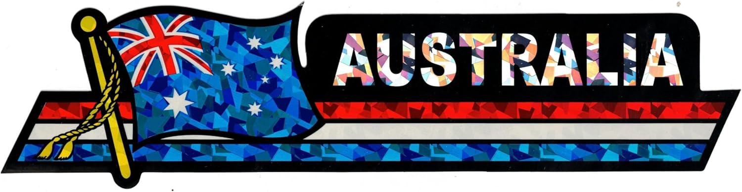 Pack of 50 Australia Flag 3"x12" Reflective Decal Bumper Sticker DCX-015