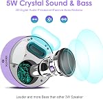 [Smart Touch] Bluetooth Speaker XLeader SoundAngel Lavender Color Auto Pairing Pocket Speaker with Portable Waterproof Case 3D Sound Mic TF Card Aux for Kitchen Bedroom Yoga Girl Women Gift Purple