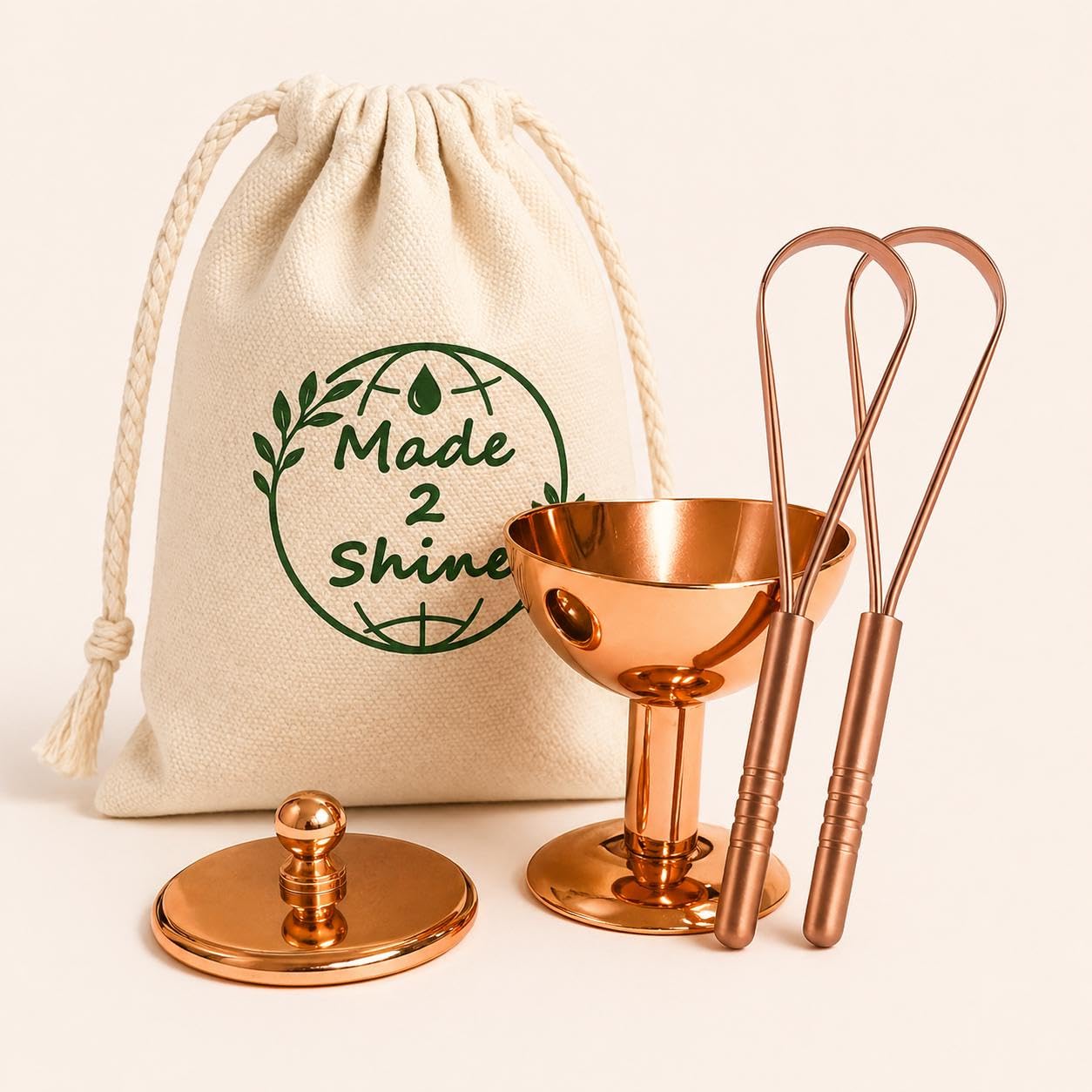 Premium Copper Eye Wash Cup & Tongue Cleaner Combo-image-9